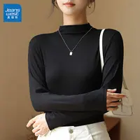 真维斯百搭打底衫上衣内搭女装秋季半高领修身长袖T恤韩版通勤GL