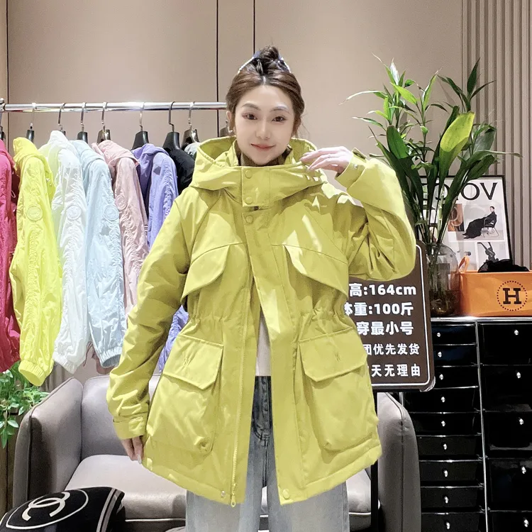 反季宠粉—二棉秋季时尚风衣防风中长款外套长袖宽松型连帽273
