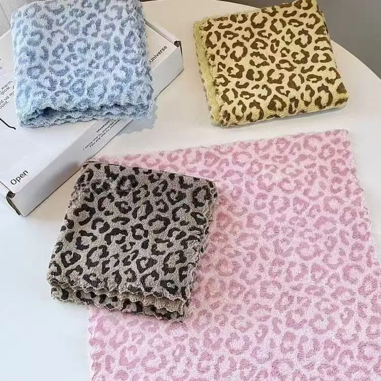 【8条装】豹纹不粘油厨房抹布厨房专用不沾油印花抹布易清洗