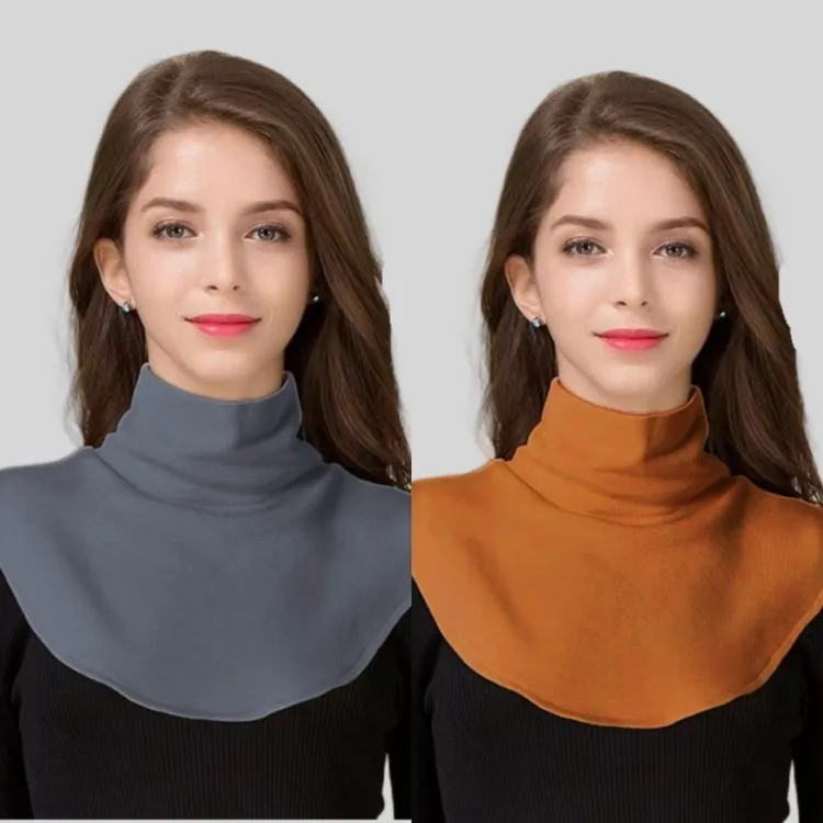 加厚双面德绒假领子新款护脖套毛衣领保暖防风护脖颈套围脖秋冬季