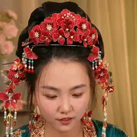 大麦吖古风发饰汉服绒花发簪 手工制作默认商品微瑕 商品均有色差