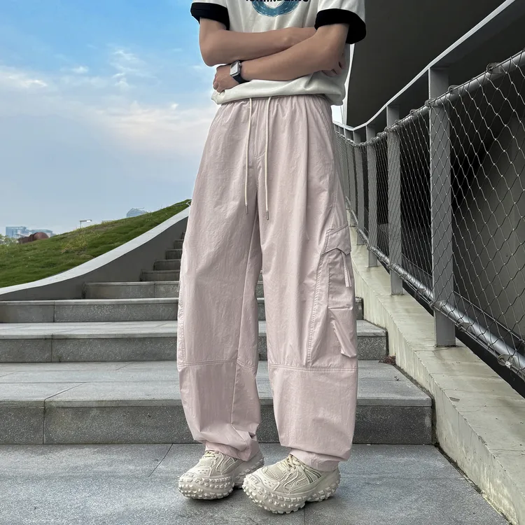 2025潮男流行纯色直筒工装裤夏季薄款高级感休闲裤裤子男款夏季