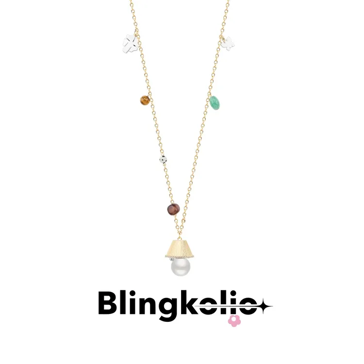 【Hh专属】铜合金贝壳吊坠 Blingkolio不另可小众设计款台灯吊坠毛衣项链长