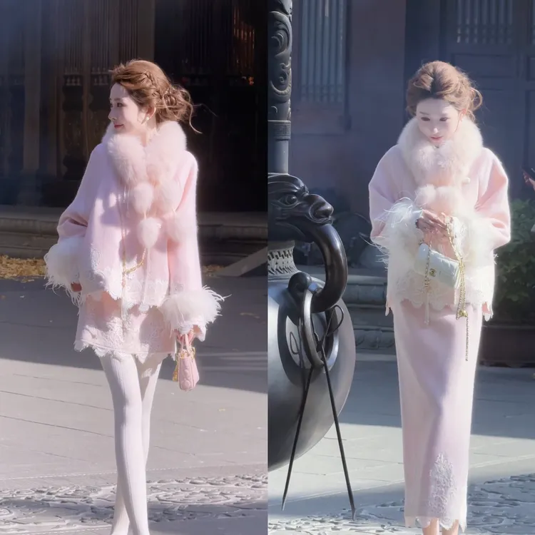 【婷婷】《倾尽天下•冬天一抹桃花 》羽绒长短套装系列TT2SDTH2856