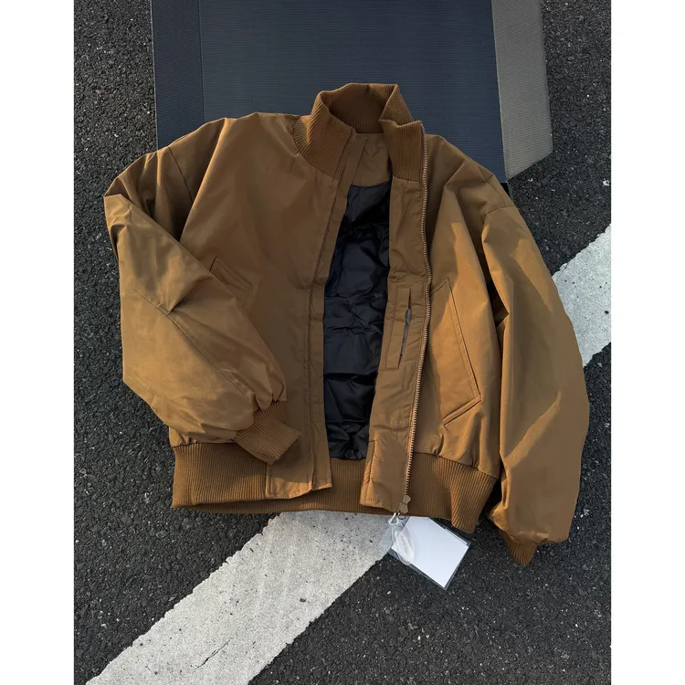 cleanfit美式短款飞行员夹克羽绒服男款冬季设计感bomber廓形外套