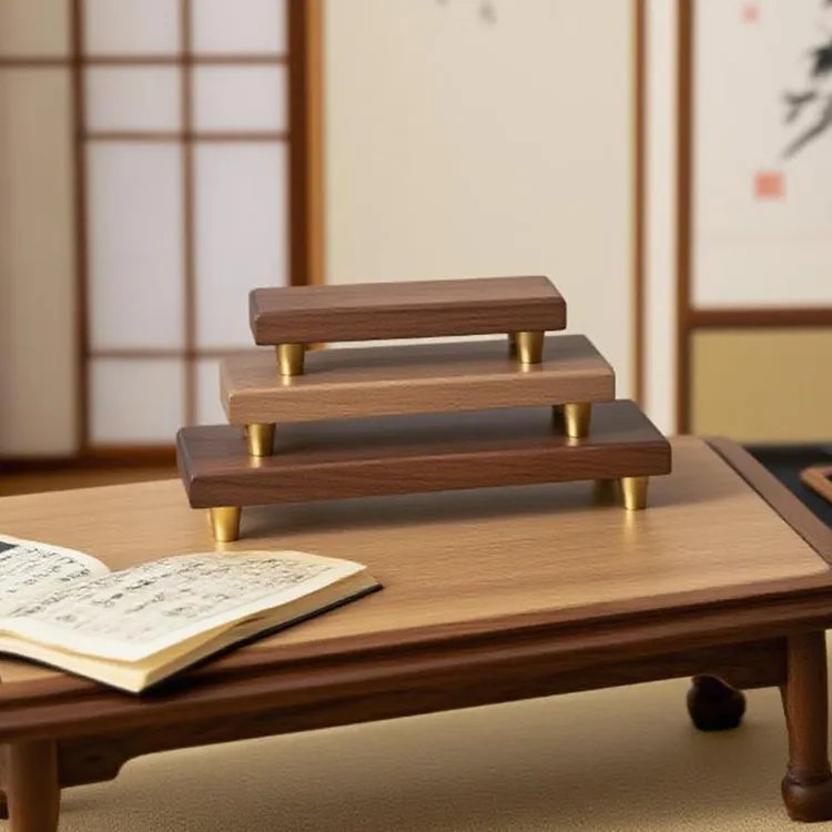 中式国风胡桃木色实木摆件底座