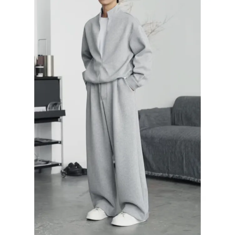 新款假两件卫衣运动长袖秋季直筒休闲运动套装立领情侣男士51022T