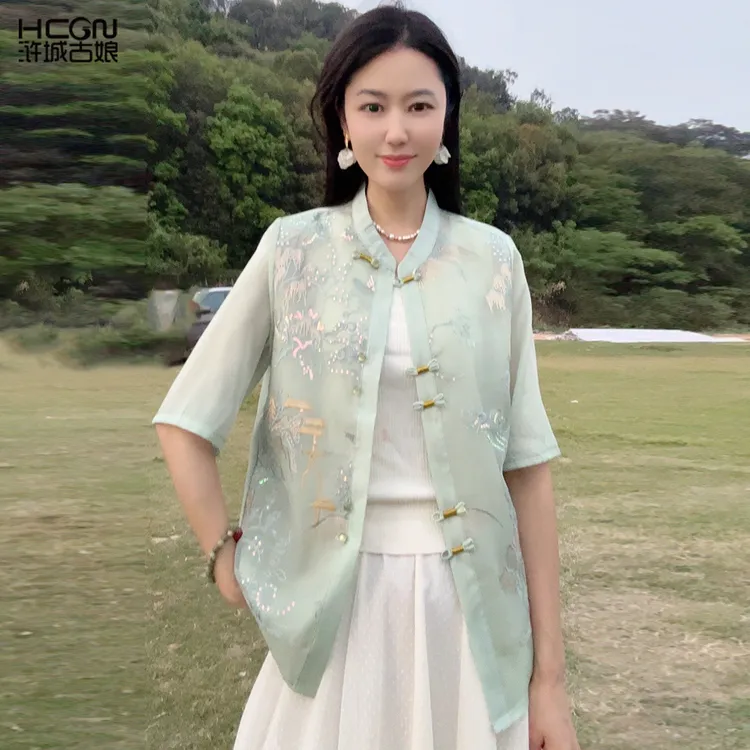 浒城古娘国风清新减龄中式复古休闲新款夏时尚上衣外套WB250422