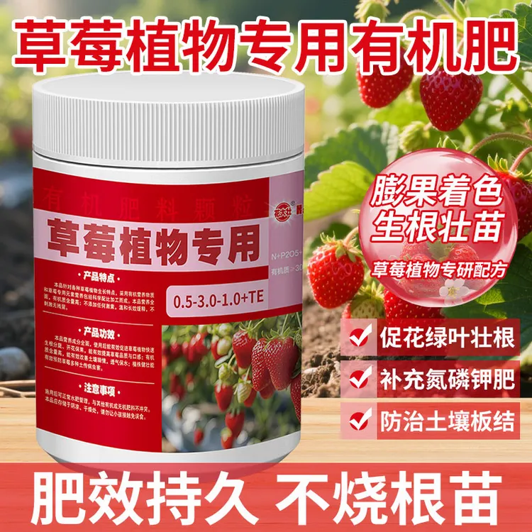 厂家直销种草莓专用有机肥家用农用彭果上色草莓大又甜促开花结果