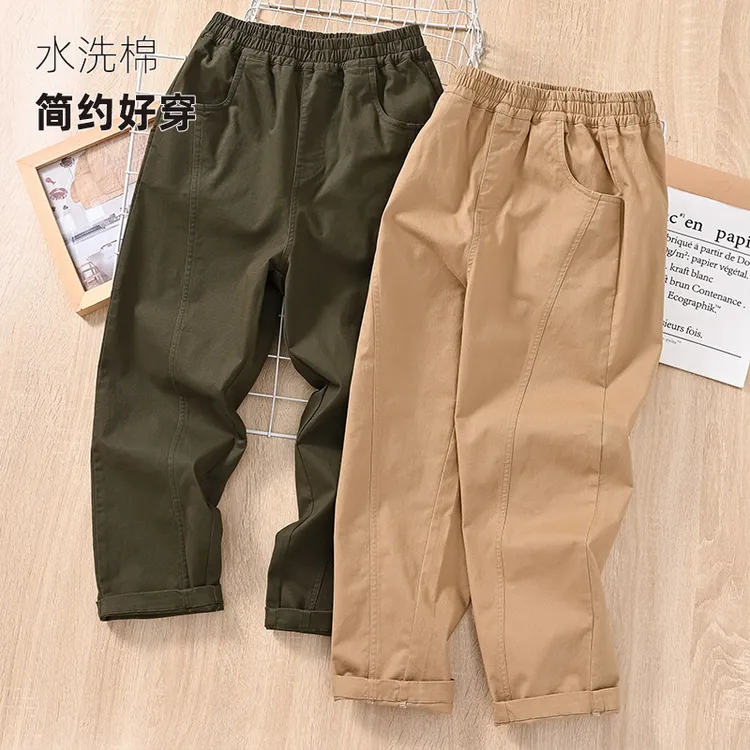 男童长裤儿童春秋款男孩休闲裤子青少年中大童秋装新款薄款水洗棉