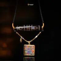 壹加师姐|手工设计大黑天小卡横版菩提四多宝项链多样性发一8106N