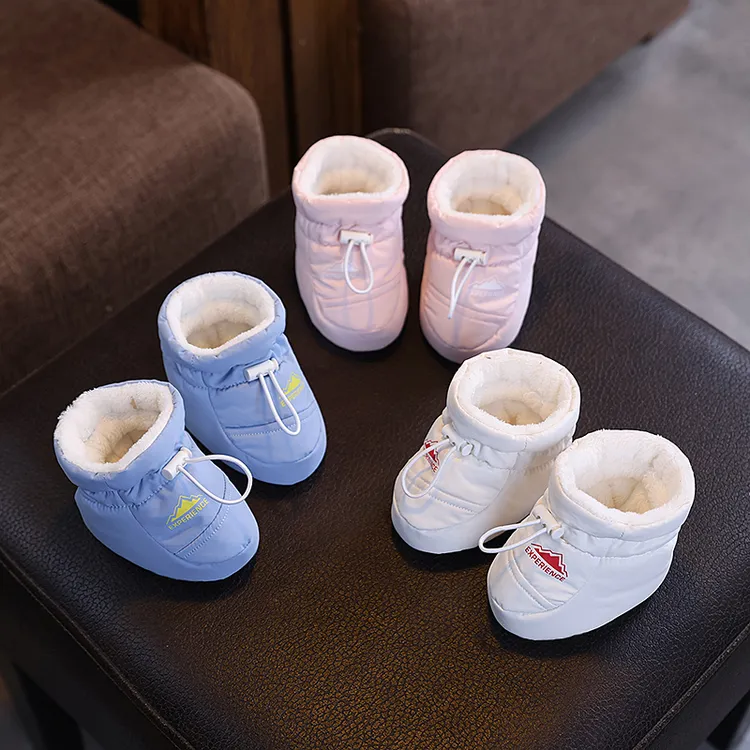 秋冬季新生儿软底婴儿鞋加绒步前鞋0一1岁男女宝宝棉鞋保暖不掉鞋
