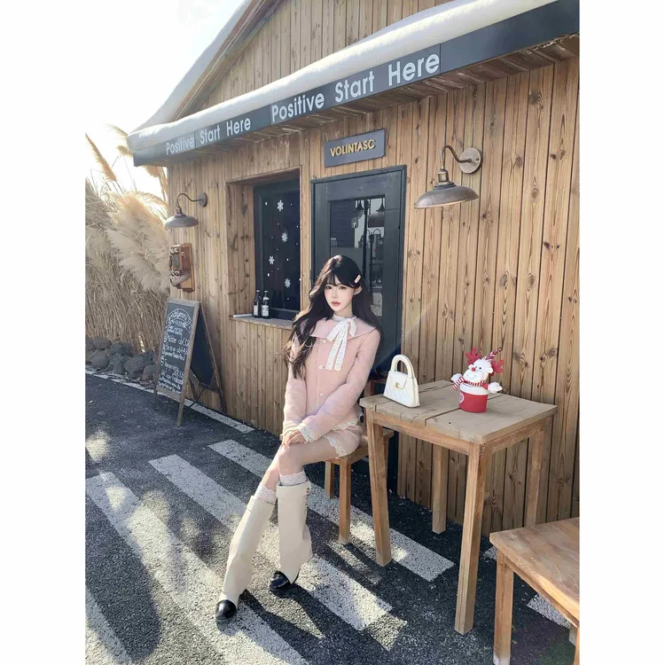 Barb Chill【雪域柔光】冬季羊毛小香风千金贵气毛呢半身裙套装