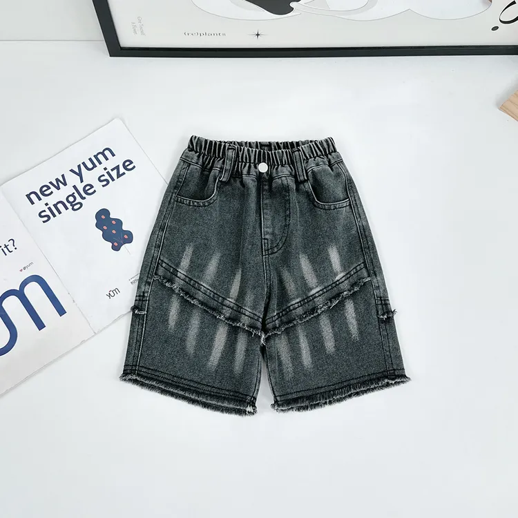 儿童薄款牛仔五分裤夏季2025新款男童裤子潮BQ25231Z悠悠童话童装