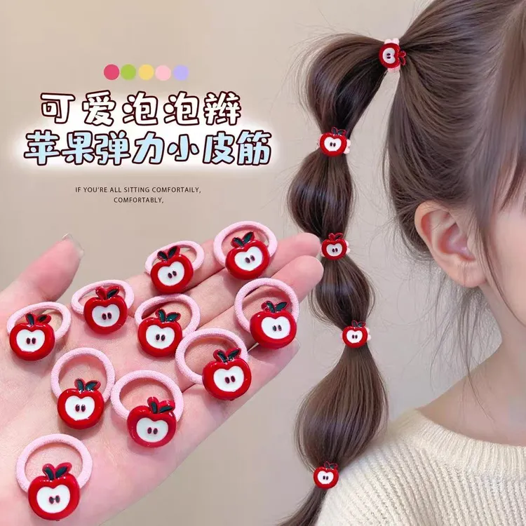 儿童头绳可爱小草莓发圈宝宝扎小啾啾皮筋发饰女童高弹力发圈头饰