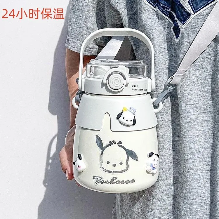 帕恰狗双饮杯大容量保温杯吸管大肚保温水杯高颜值304不锈钢杯子