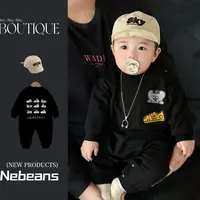 （现货）新品男女宝宝连身衣 A棉柔软潮范婴儿衣服口袋海绵熊哈衣