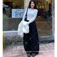 YOYO自制【繁星点点】秋款宽松时尚休闲百搭设计感阔腿拖地裤