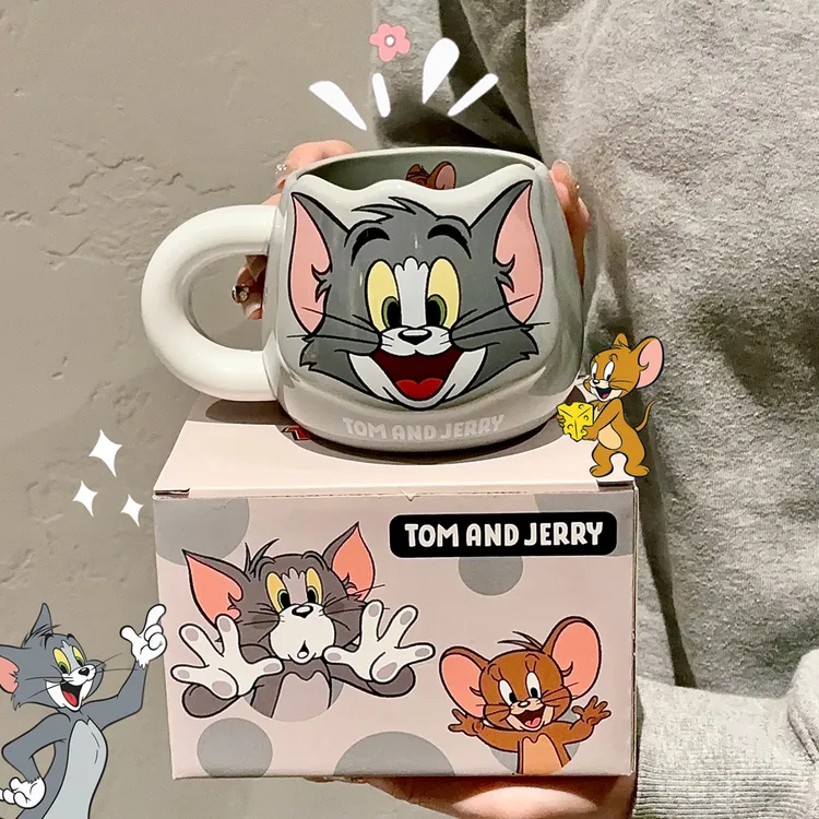 猫和老鼠马克杯陶瓷杯子可爱创意喝水杯女生高颜值生日礼物伴手礼