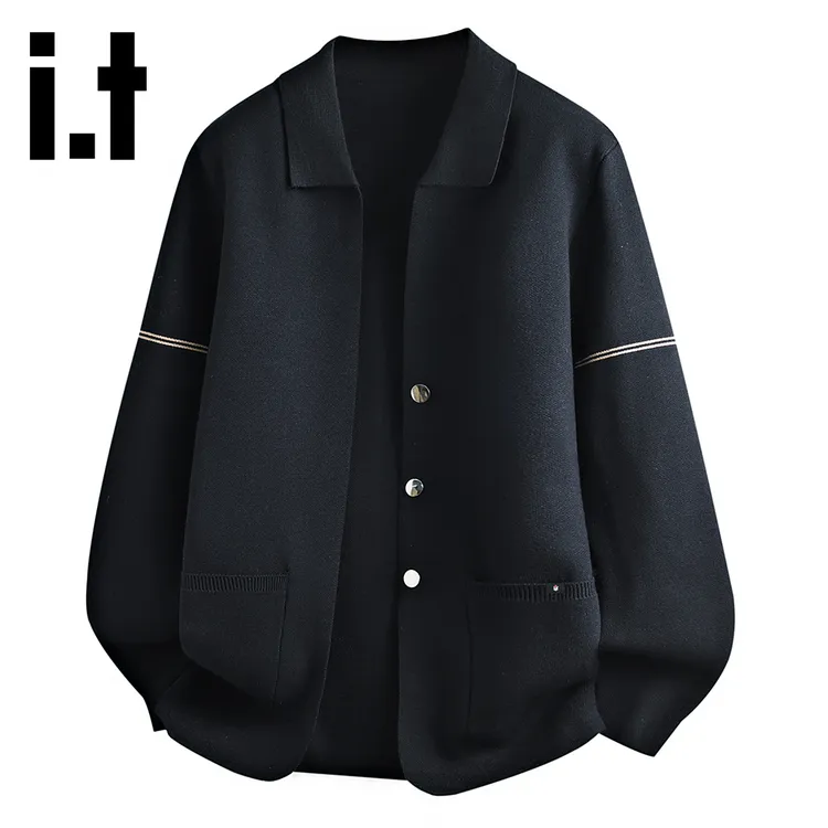 it:CHOCOOLATE美式潮牌针织开衫男2025秋冬新款款休闲翻领毛衣潮