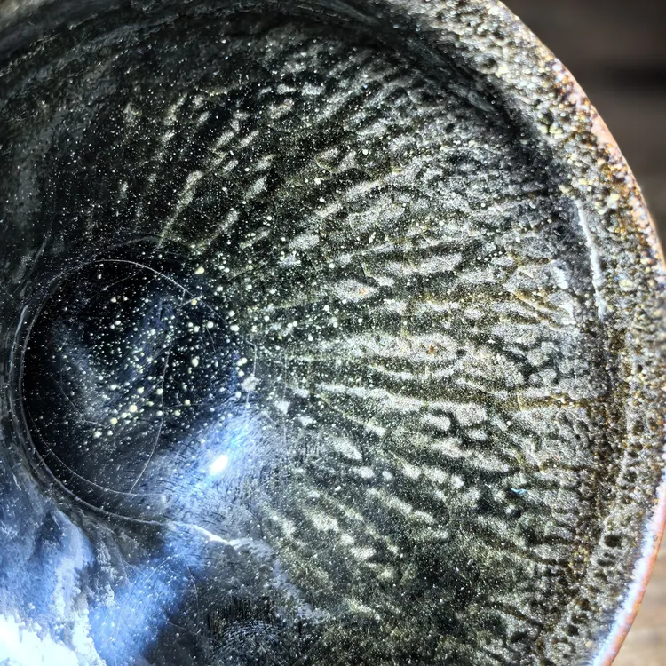 宋韵风格古法柴烧建盏茶末绿玉毫茶器