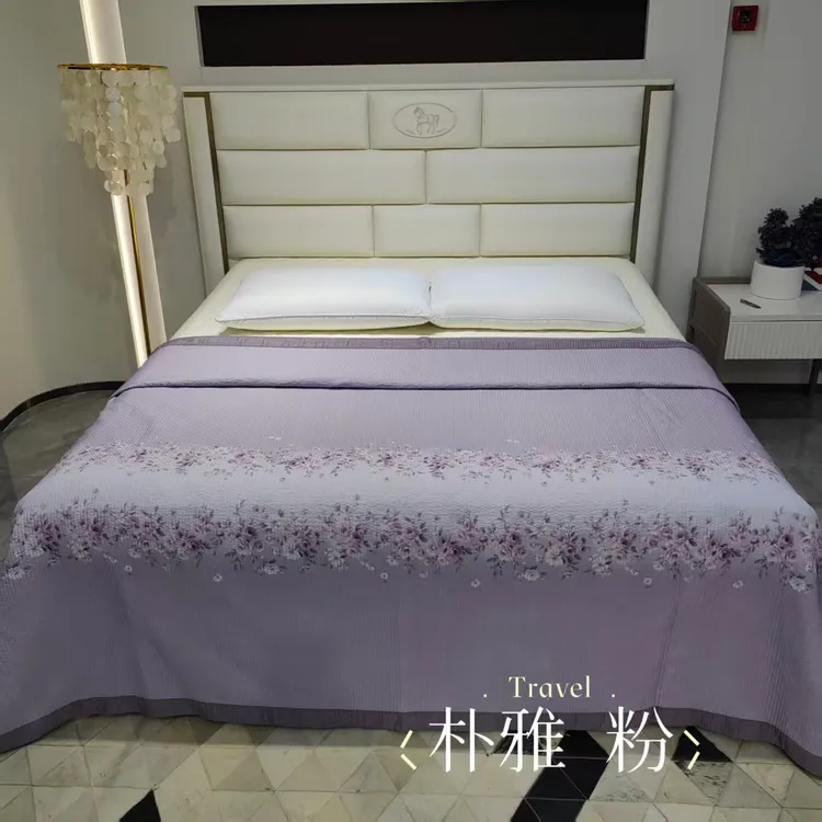 【朴雅绗缝】高端天丝+粘纤贡缎双用绗缝超柔床盖春夏床盖