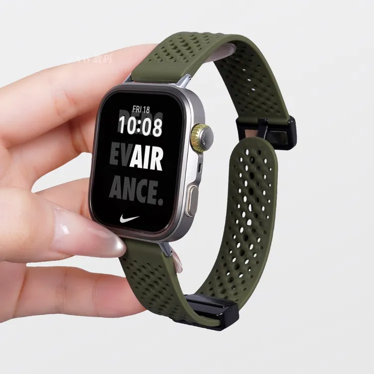 适用华为Watch FIT4pro表带fit3/fit2手表透气硅胶运动磁吸扣男款
