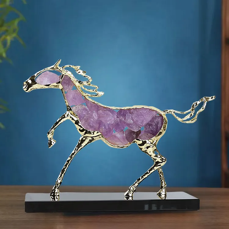 客厅酒柜摆件马到成功轻奢家居摆件送人乔迁礼物玄关电视柜工艺品