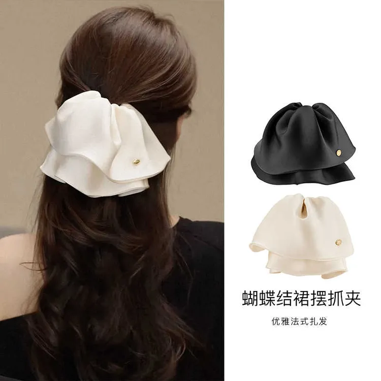 韩版重工裙摆抓夹女后脑勺半扎发鲨鱼夹高级感发卡显发量气质发夹