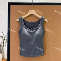喜樂  2025方领纯色螺纹棉美背背心秋季新款百搭简约休闲女士内搭