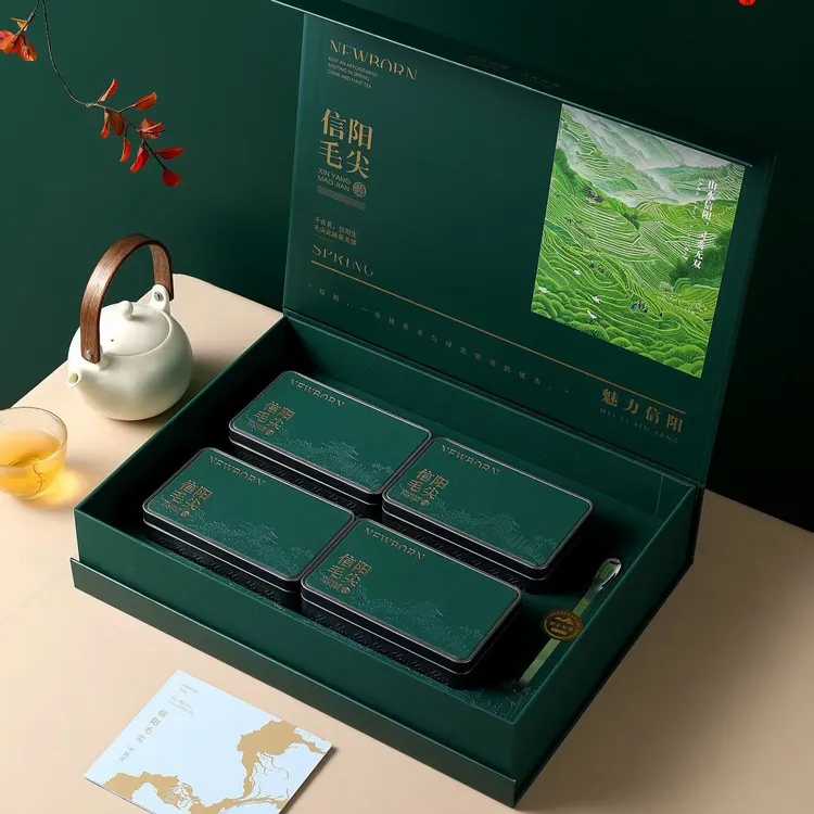 高档信阳毛尖茶叶礼盒装特级送礼2025新茶礼品盒嫩芽绿茶500克