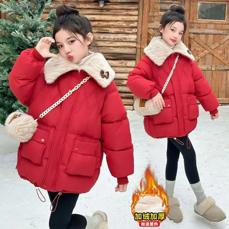女童棉服冬装2025新款洋气儿童冬季加厚棉衣女孩冬款棉袄外套