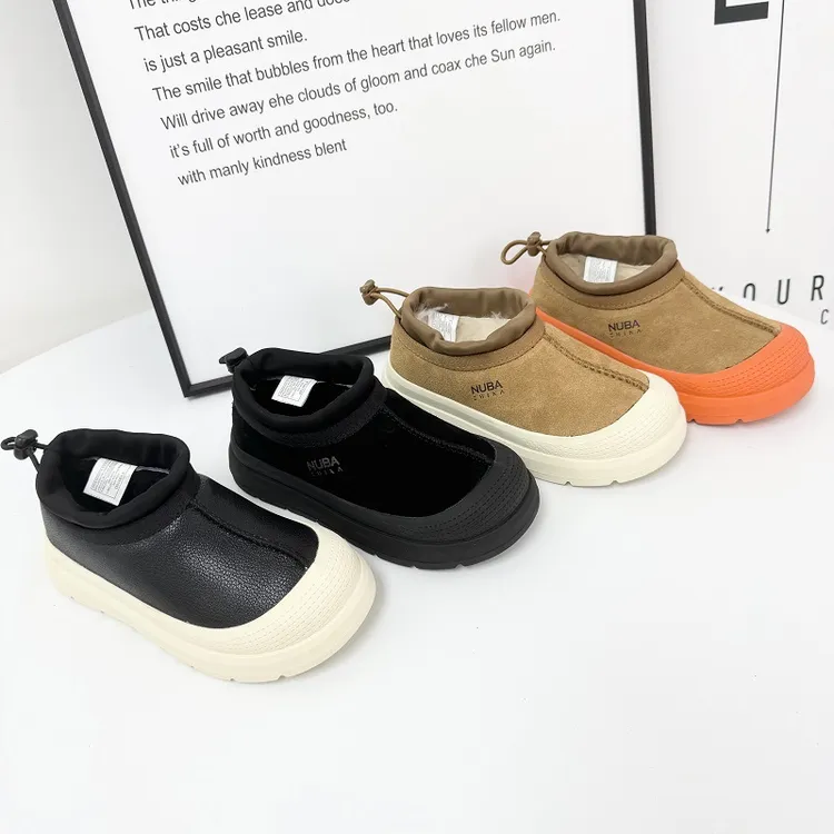 桑坡新款情侣亲子款羊皮毛一体雪地靴羊毛女鞋一博款加厚儿童棉鞋