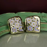 铜合金耳饰 【1515】耳钉 莫奈花园薰衣草紫小众百搭