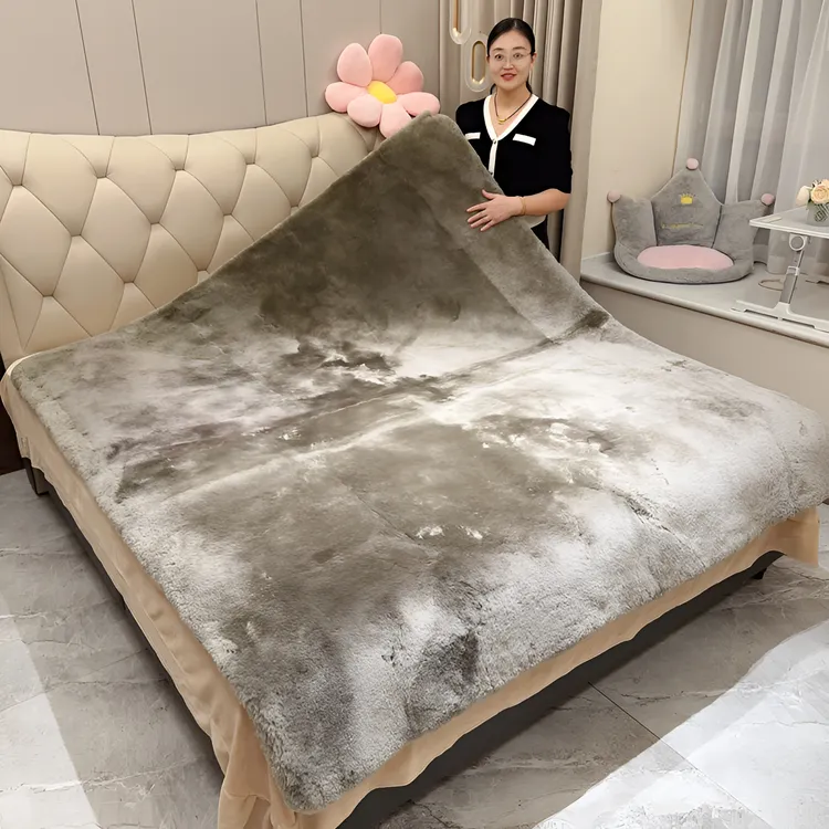 澳洲卡棕色短毛羊皮褥子羊剪绒单人床垫冬季双人羊毛皮垫子羊毛毯