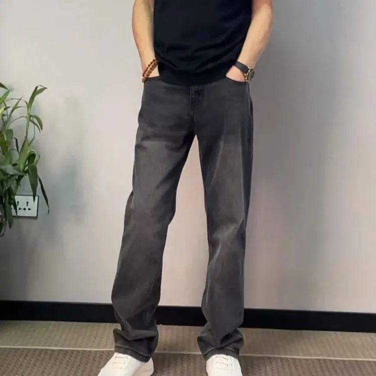 秋季新款男士牛仔裤高端直筒长裤宽松休闲新款裤子百搭潮流男裤