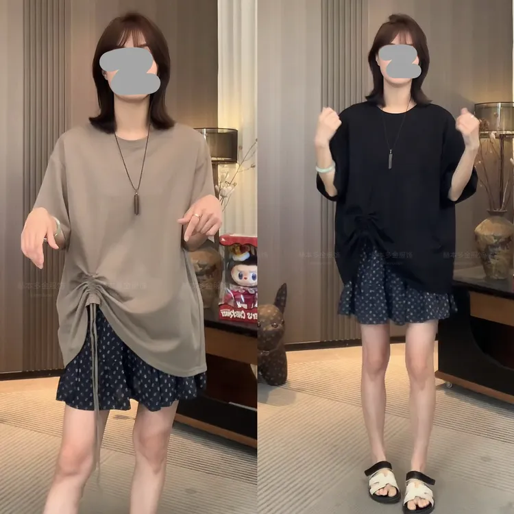 夏季新款百搭设计感休闲老钱风松弛感短袖上衣通勤时尚半身裙套装