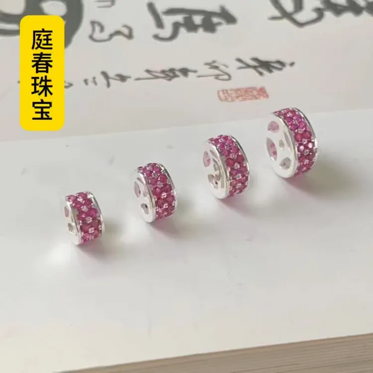 足银银制品 镶嵌车轮隔片双排  6mm 7mm 8mm 9mm