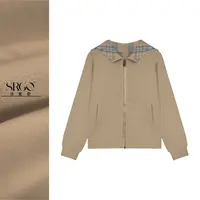 诗妮歌 | 巴*家格纹连帽衫 经典中古拉链外套女款老钱穿搭厚款