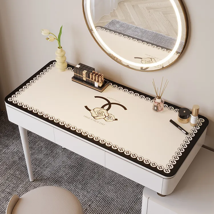 梳妆台桌垫防油防水防烫桌面桌子台面保护垫办公化妆美甲皮革桌布