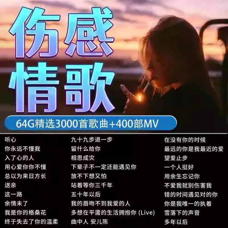 抖音流行新歌伤感情歌车载u盘歌曲2025新款高品质无损高音质音乐