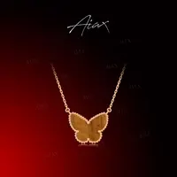 AIAX 925银 镀k金 【情人节】时尚百搭蝴蝶项链TSJ10082