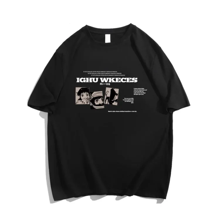 美式复古卡通印花短袖t恤男春季新款圆领宽松百搭上衣潮牌情侣装