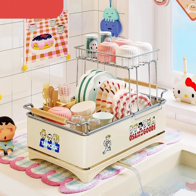 厨房碗碟收纳架沥水碗盘架304不锈钢碗架厨房置物架放碗筷沥水篮