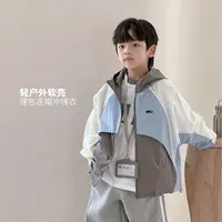 9.15号新品 男童防风外套儿童韩版百搭拉链衫连帽上衣5097724O7