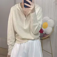妮子严选秋季毛衣毛针织衫套头连帽时尚宽松纯色休闲长袖39377