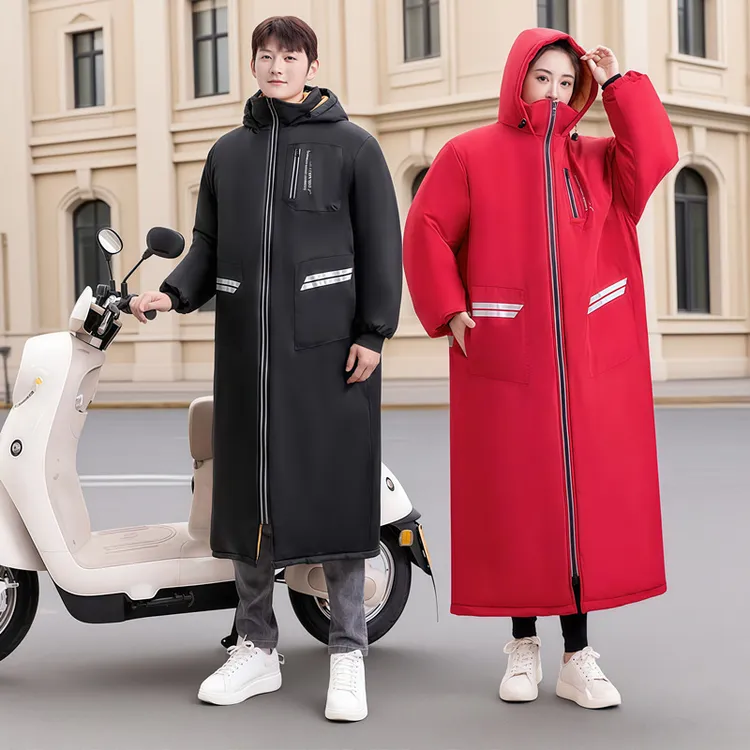 电动车挡风衣冬季保暖加绒加厚防雨防寒骑车电瓶车防风衣服挡风被