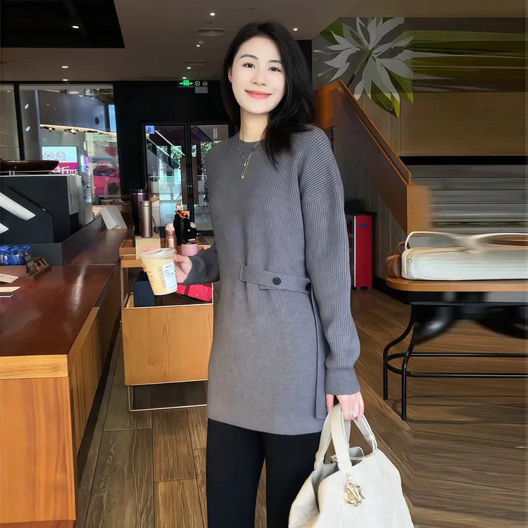 【秀场比例】Mayya Plus麦芽定制气质显瘦针织上衣秋冬款女32546182