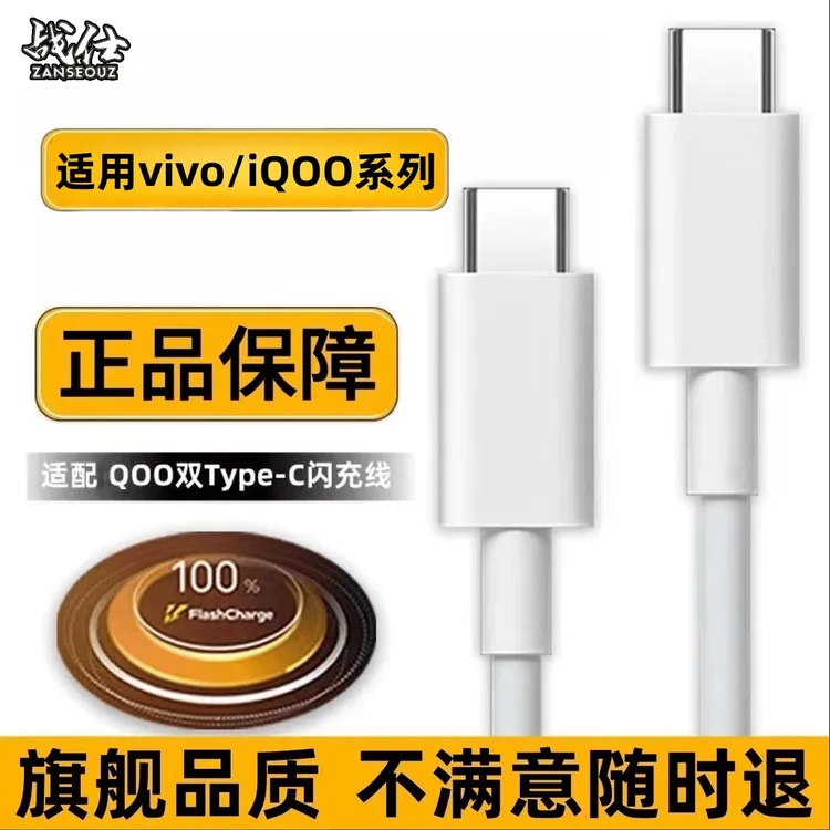 战仕适用vivo/iQOO快充数据线充电线双Type-C快充线充电器快充头