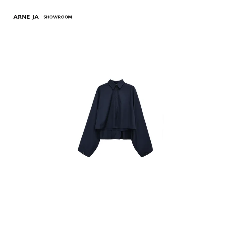 ARNE JA｜“解构美学”色织条纹羊毛黄金比短箱型衬衫D3S3026S